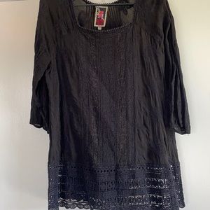 Johnny was black tunic dress